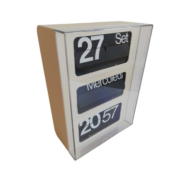 Solari Udine line 60 dator vertical timepiece white day/month/year